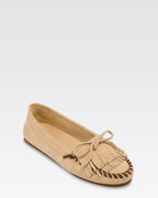 Mocassini in camoscio color ecru