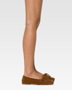 Mocassini in camoscio color cognac