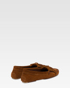 Mocassini in camoscio color cognac