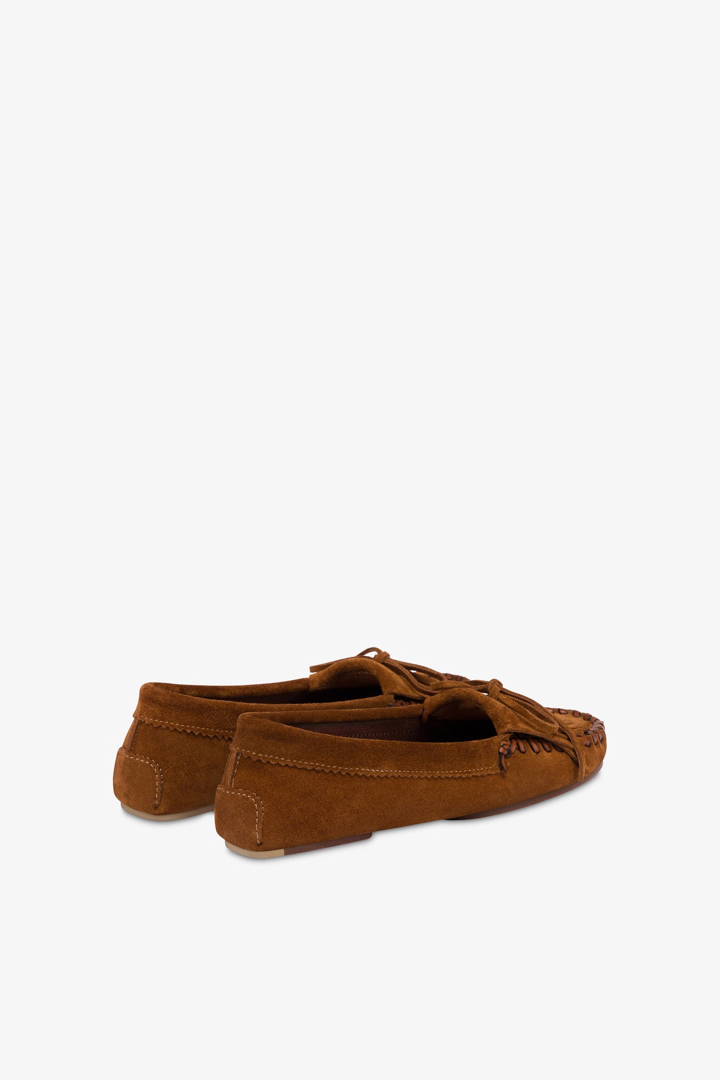 Loafers in cognac suede leather