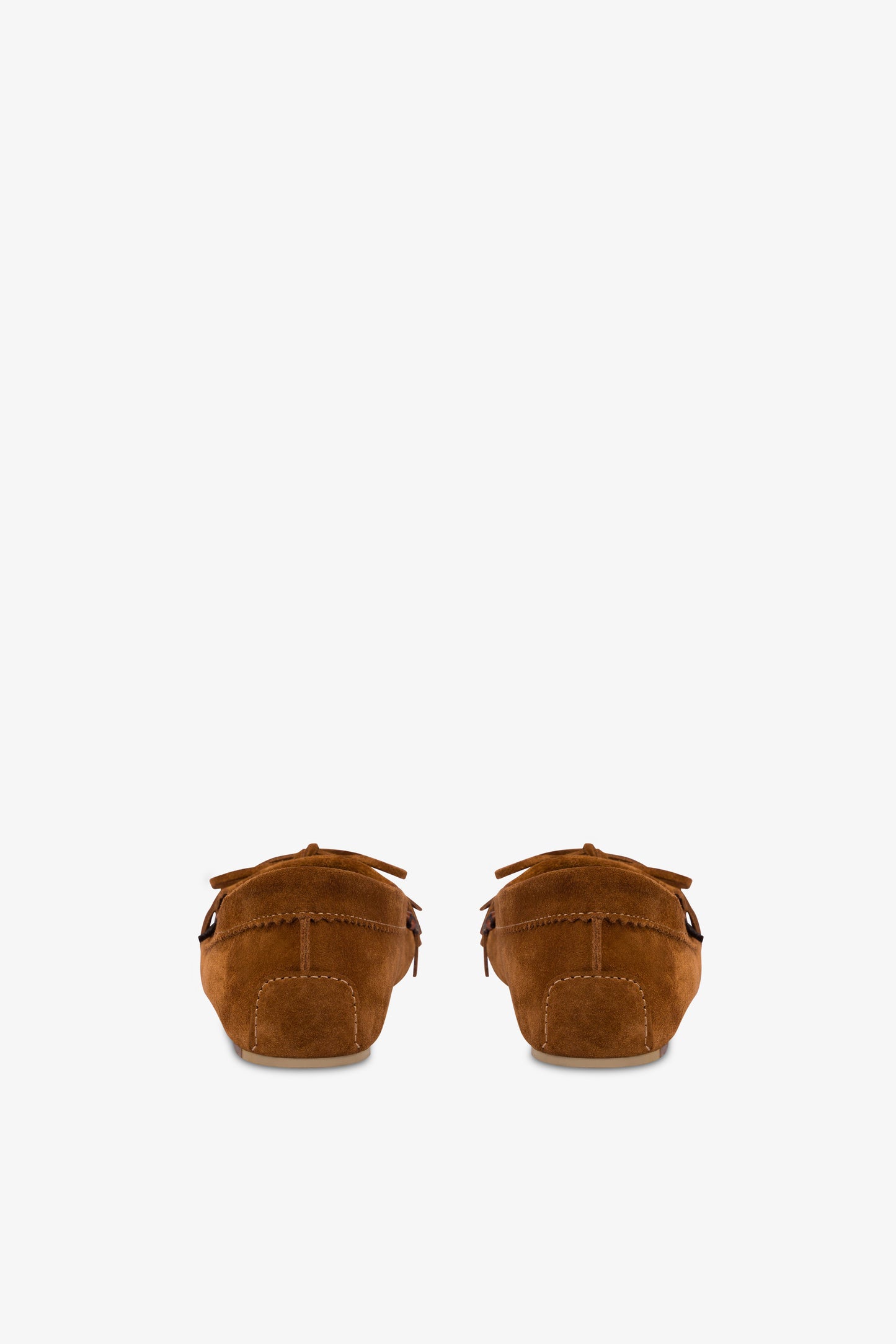 Loafers in cognac suede leather