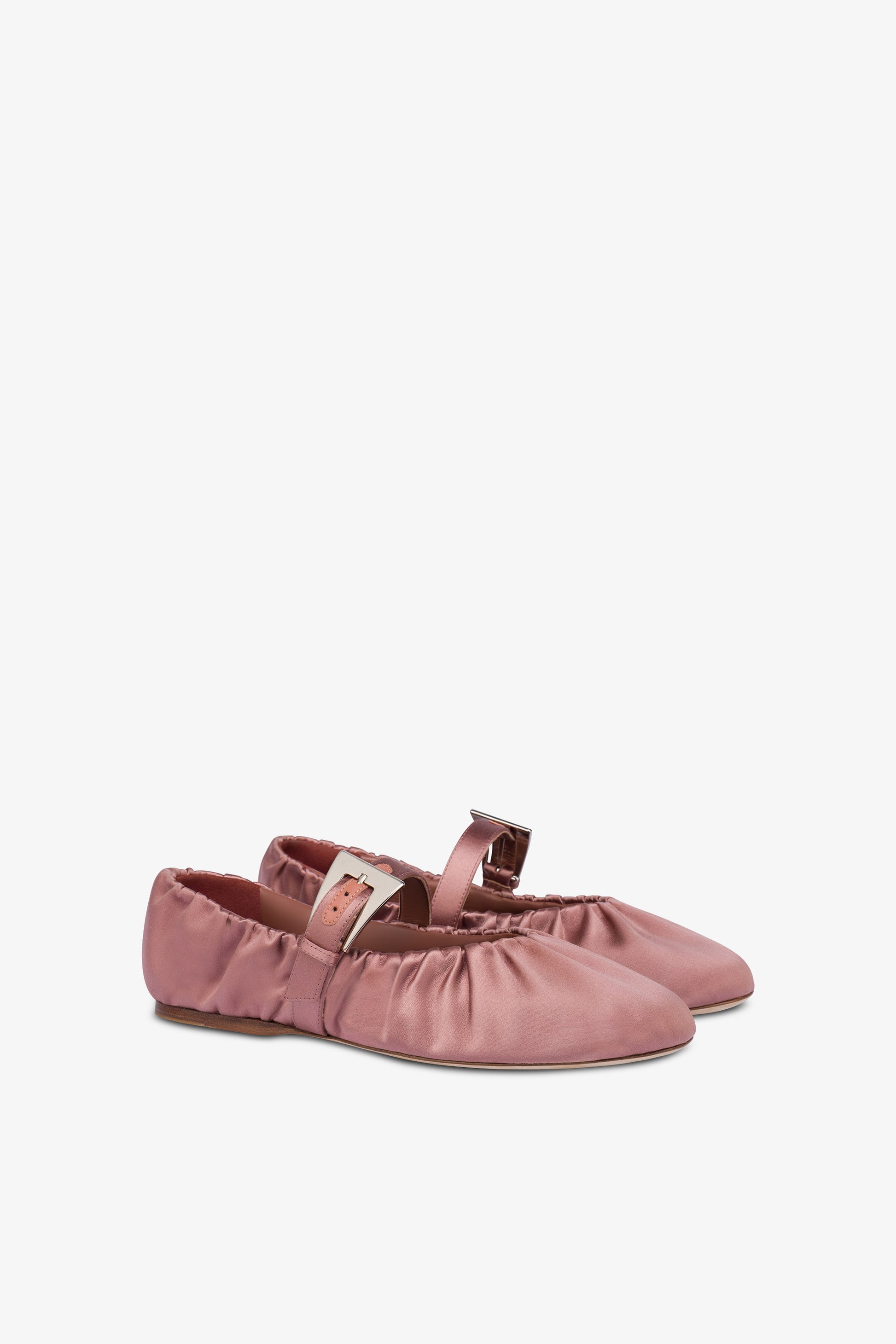 Ballet flats in dark phard satin