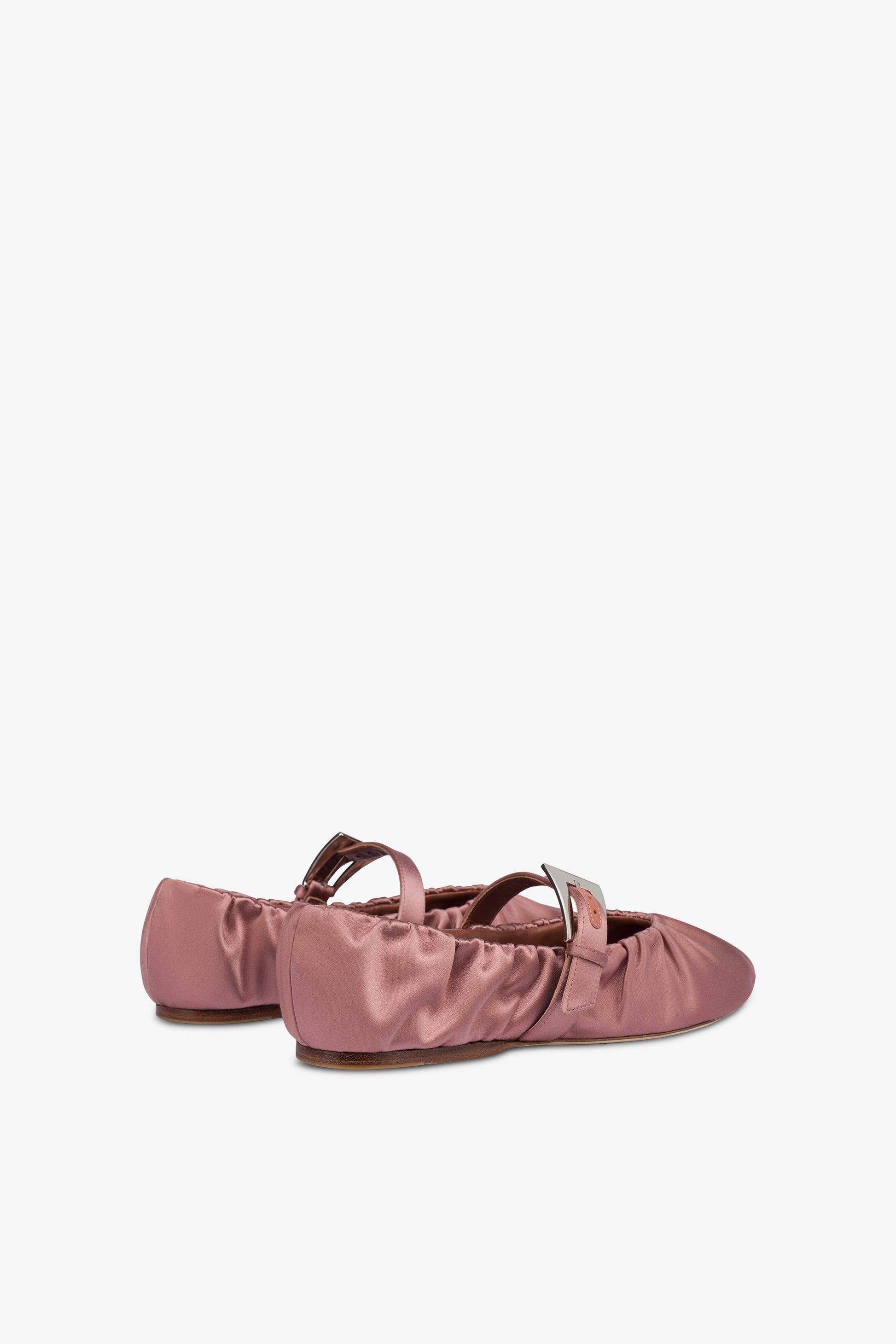 Ballet flats in dark phard satin