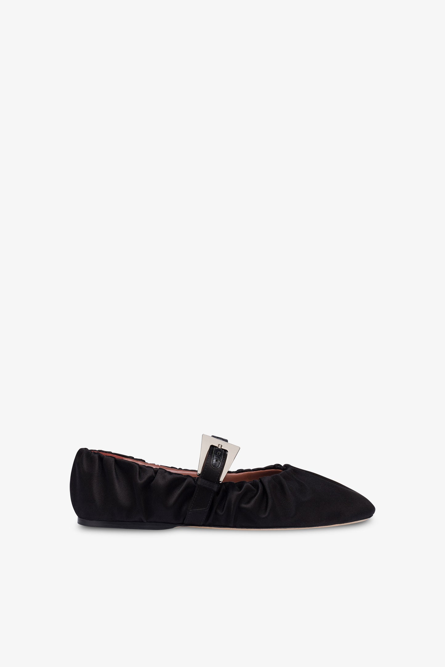 Ballet flats in black satin