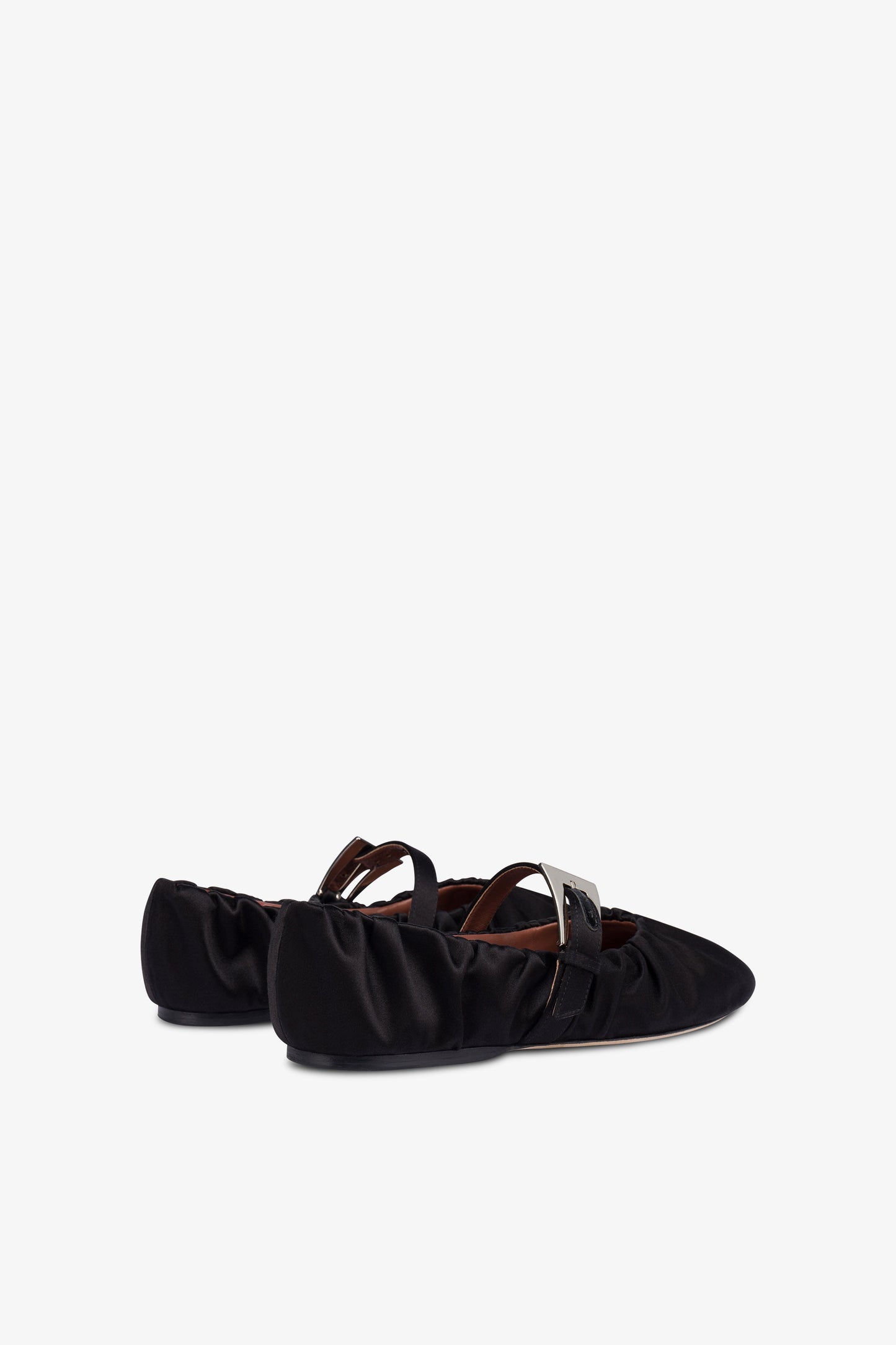 Ballet flats in black satin