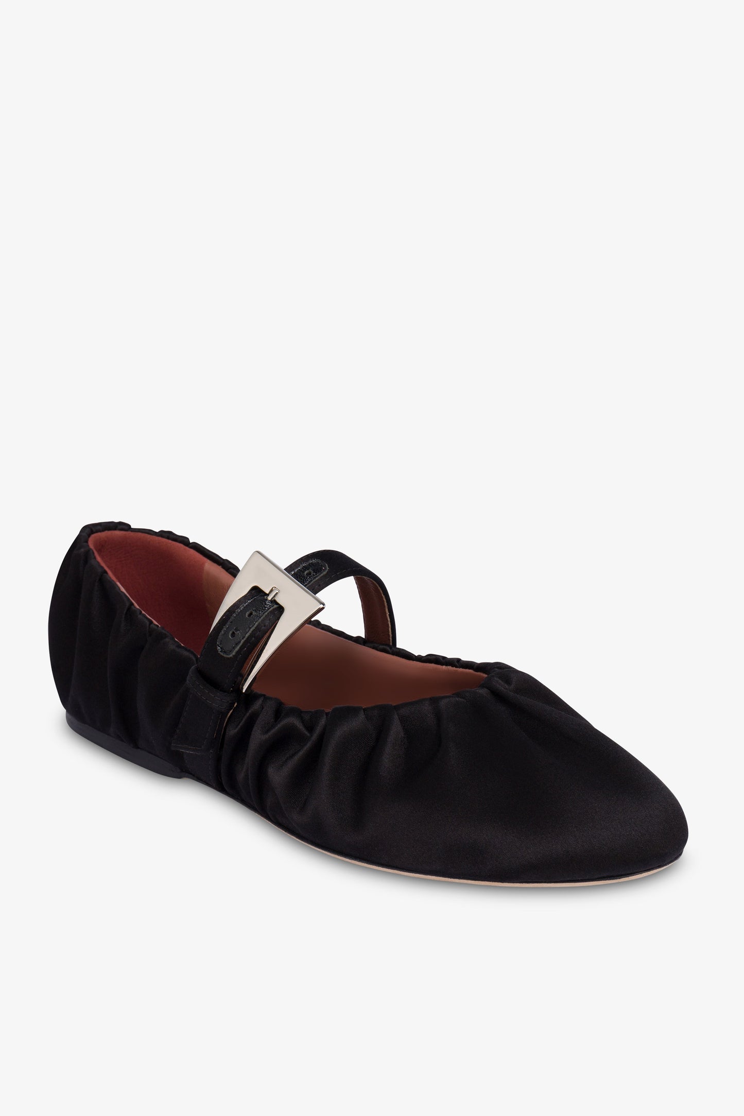 Ballet flats in black satin