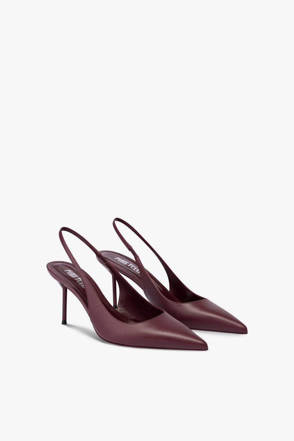 Slingbacks in rouge noir leather
