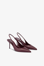 Slingbacks in rouge noir leather