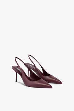Slingbacks in rouge noir leather