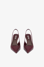 Slingbacks in rouge noir leather