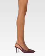 Slingbacks in rouge noir leather