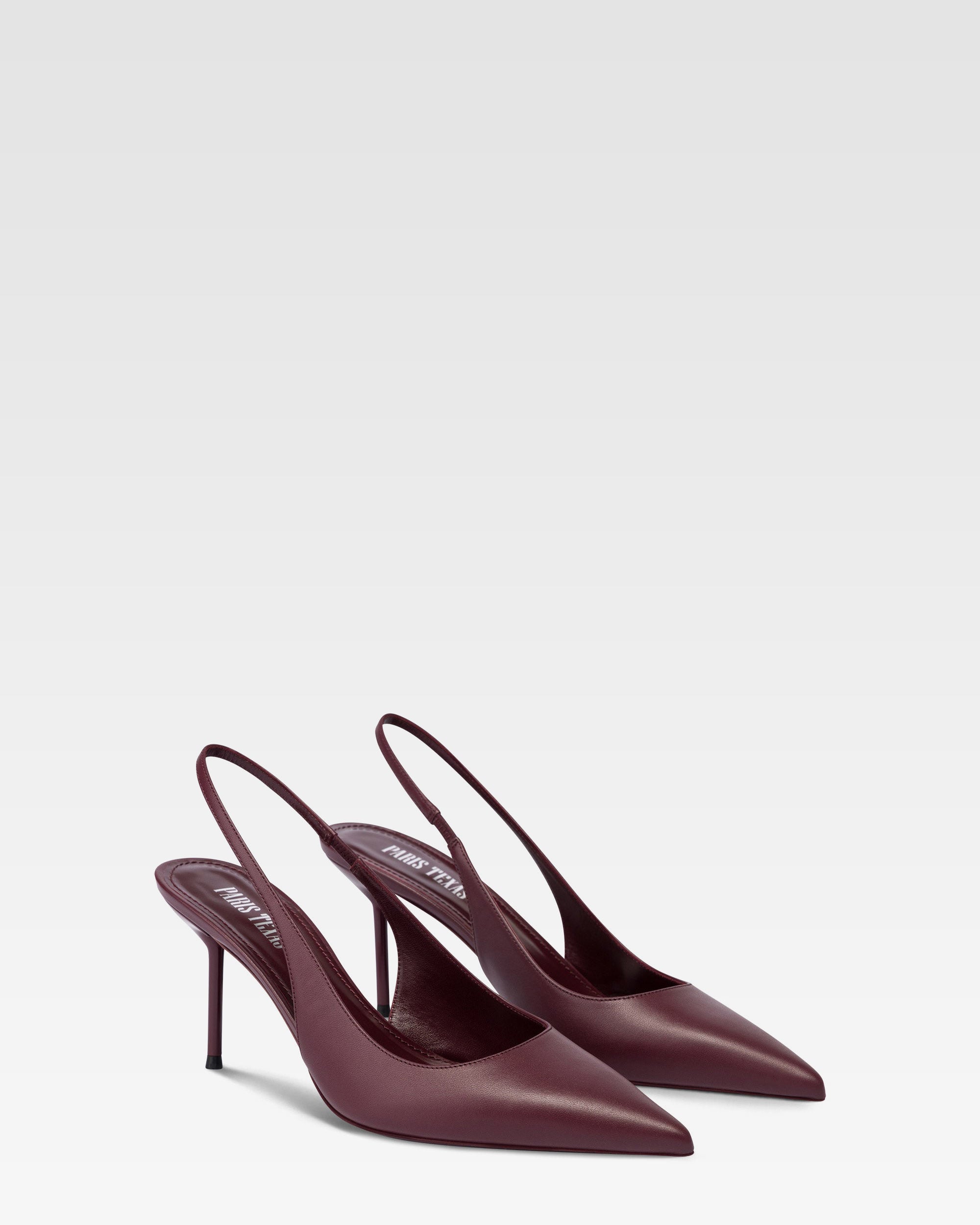 Slingbacks in rouge noir leather