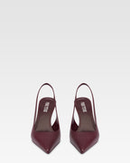 Slingbacks in rouge noir leather