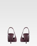 Slingbacks in rouge noir leather