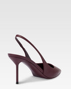 Slingbacks in rouge noir leather