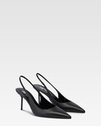 Slingbacks in black leather