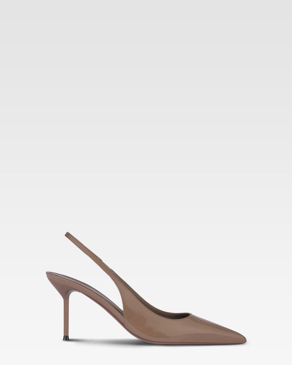 Slingbacks in taupe patent leather