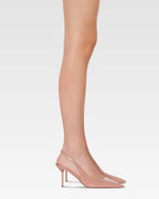 Slingbacks in dark phard patent leather