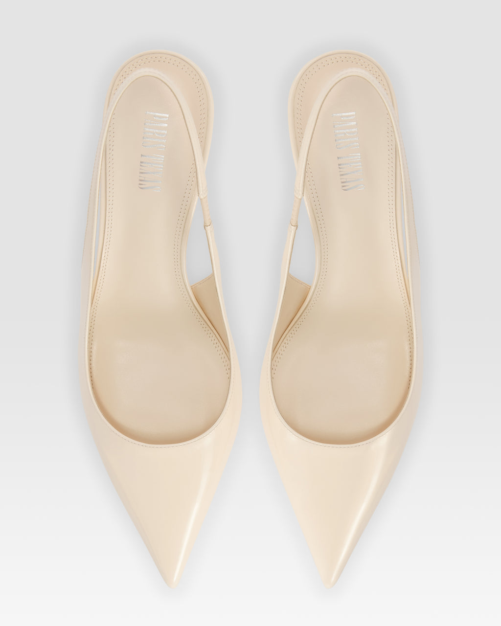 Slingbacks in ivory patent leather