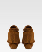 Boots in cognac suede leather