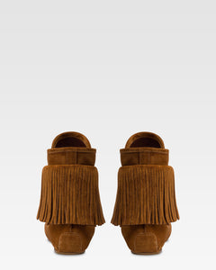 Boots in cognac suede leather