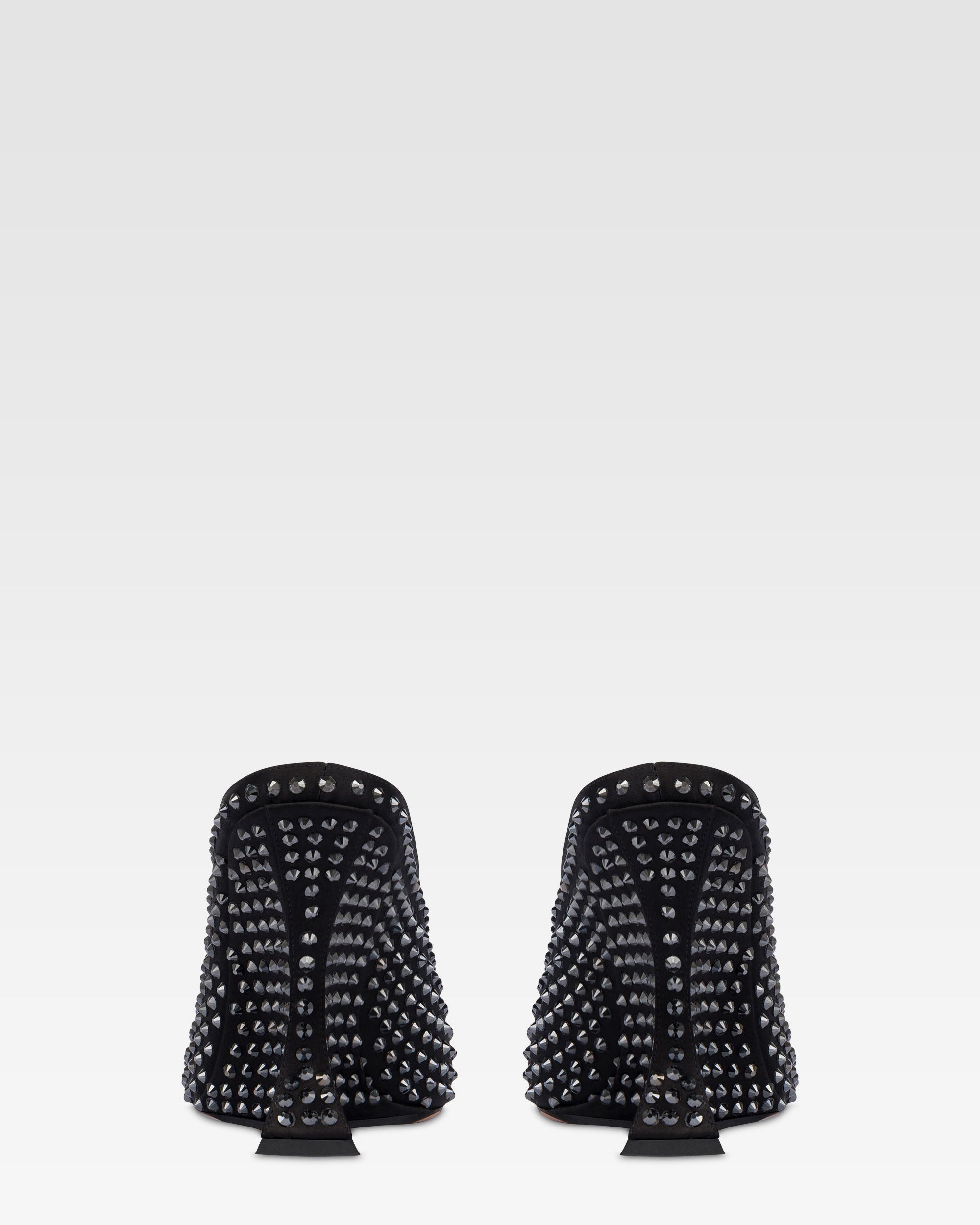 Sabots in raso nero con cristalli