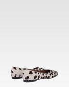 Ballerine in cavallino stampato bianco e marrone scuro