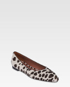 Ballerine in cavallino stampato bianco e marrone scuro