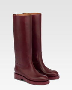 Stivali in pelle rouge noir