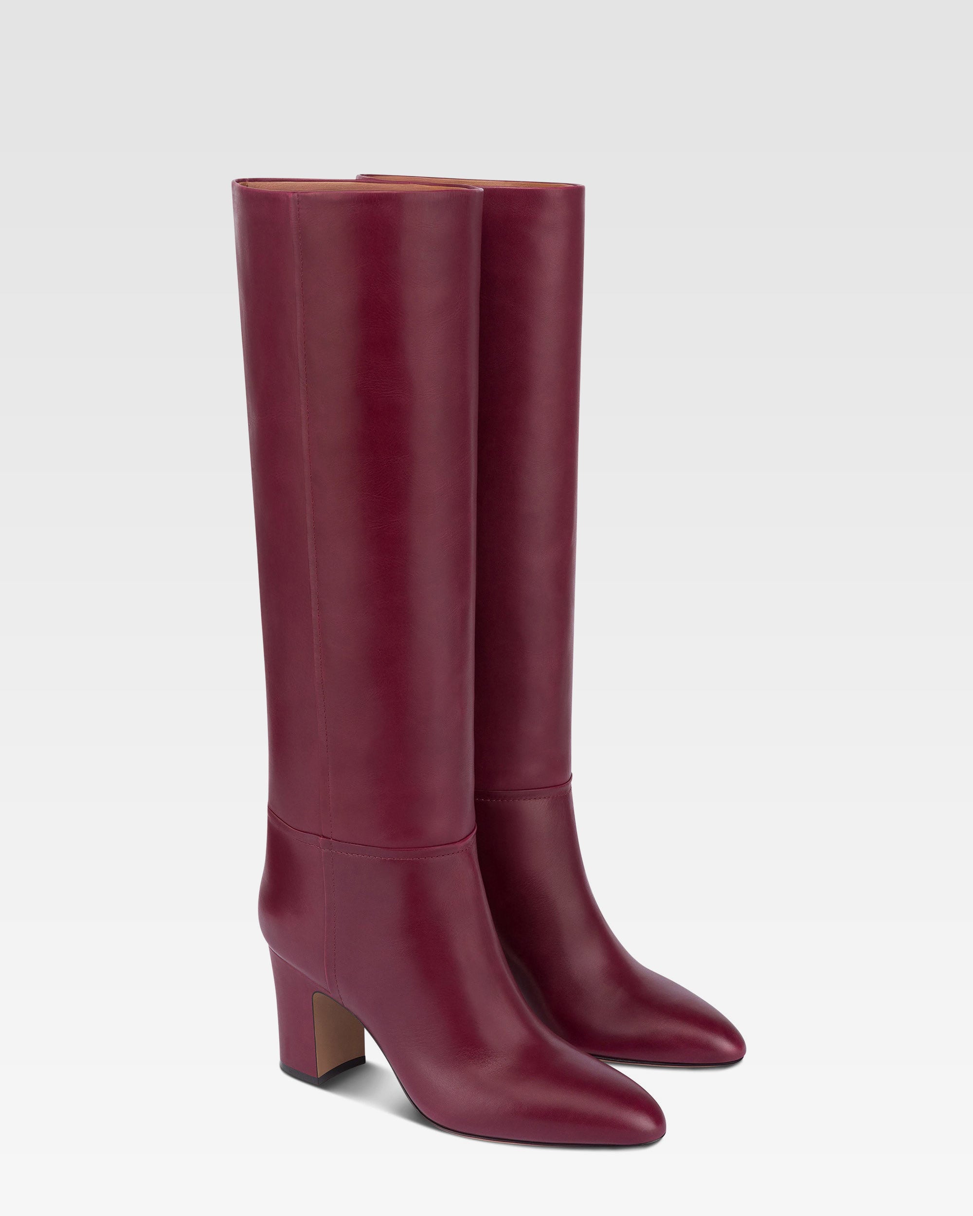 Stivali in pelle rouge noir