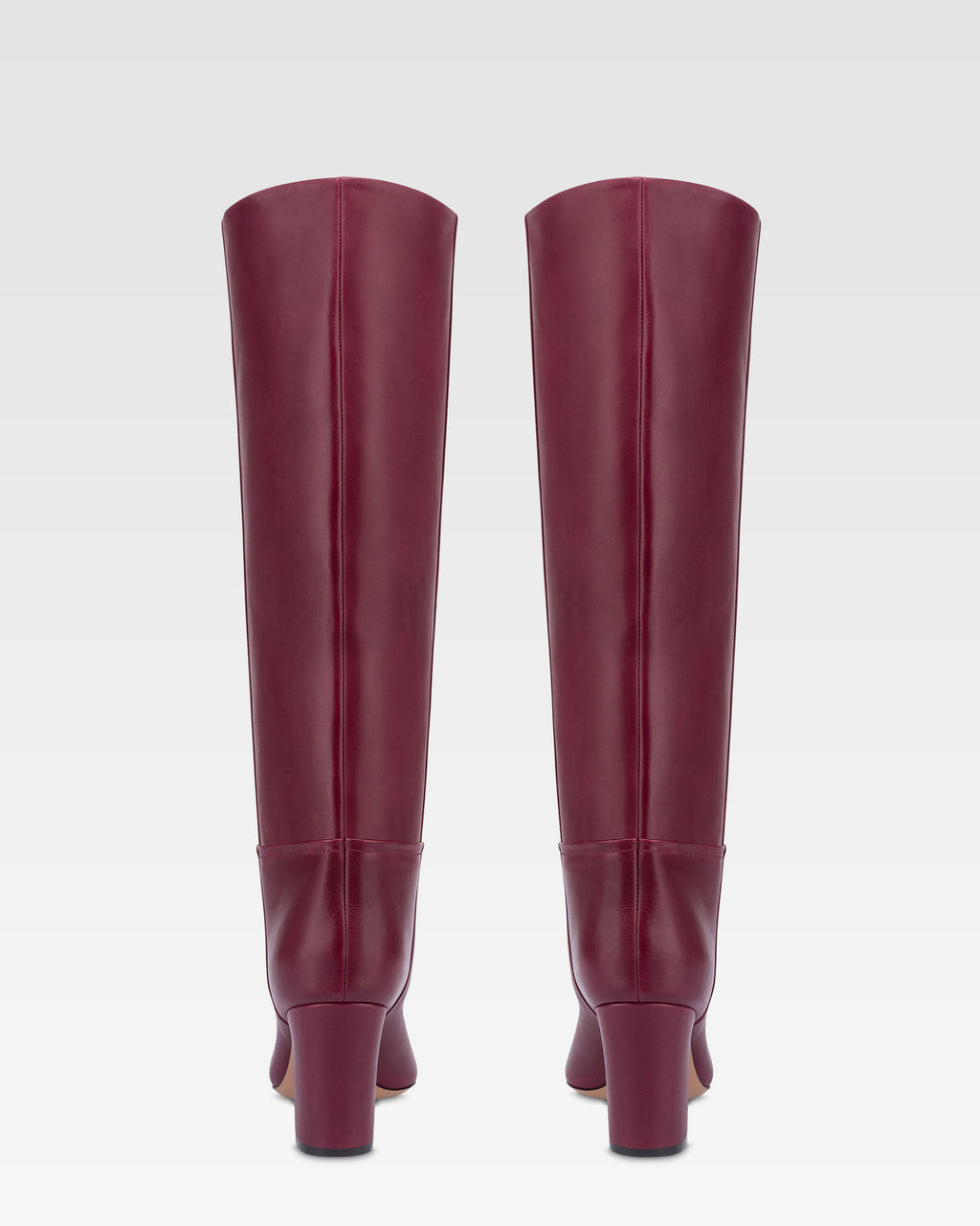 Bottes en cuir de veau rouge sombre