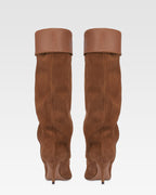 Bottes en cuir suede de veau marron clair