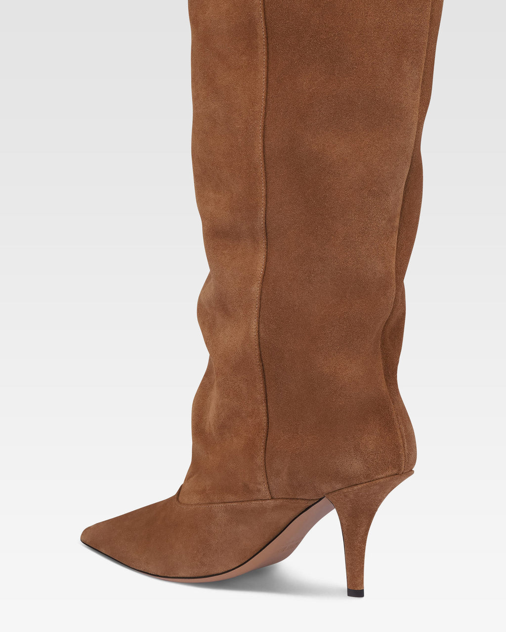 Bottes en cuir suede de veau marron clair