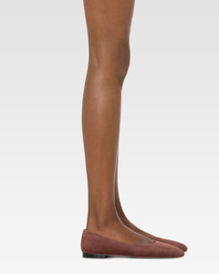 Ballerine in pelle scamosciata mogano