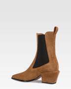 Bottines en cuir suede de veau couleur marron