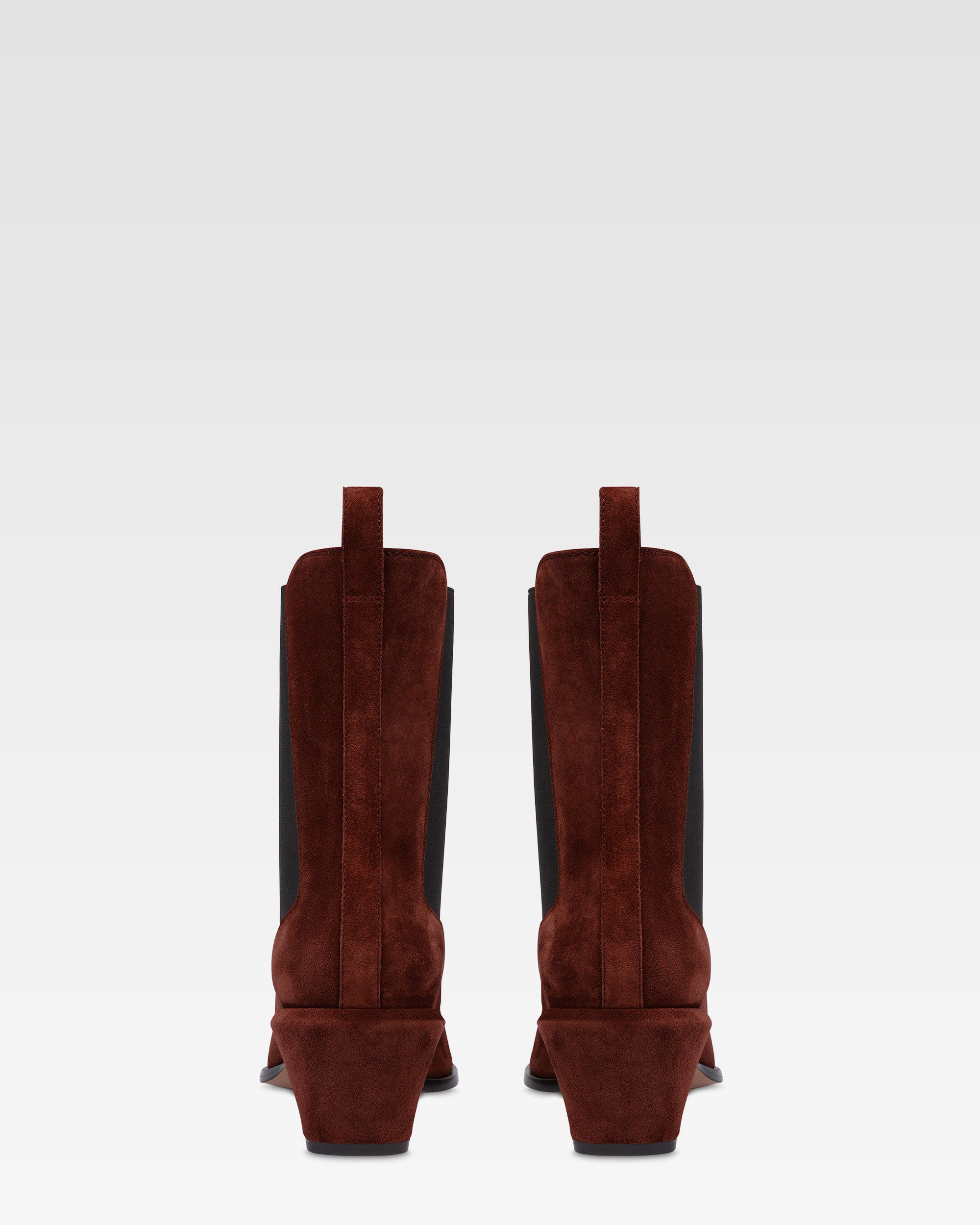 Ankle boots in mahogany calf suede leather