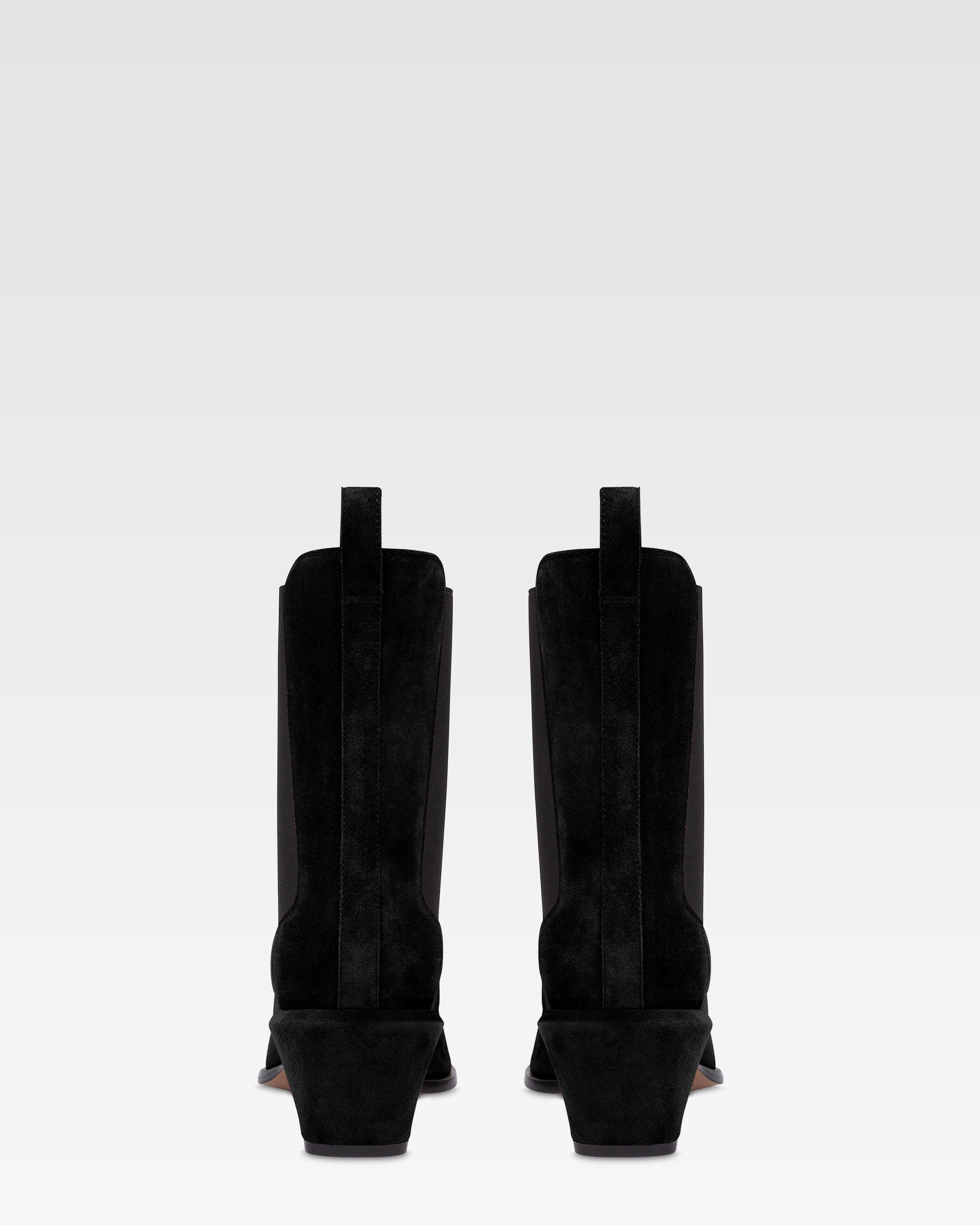 Ankle boots in black calf suede leather
