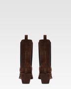 Stiefeletten aus schokoladenbraunem Kalbsveloursleder