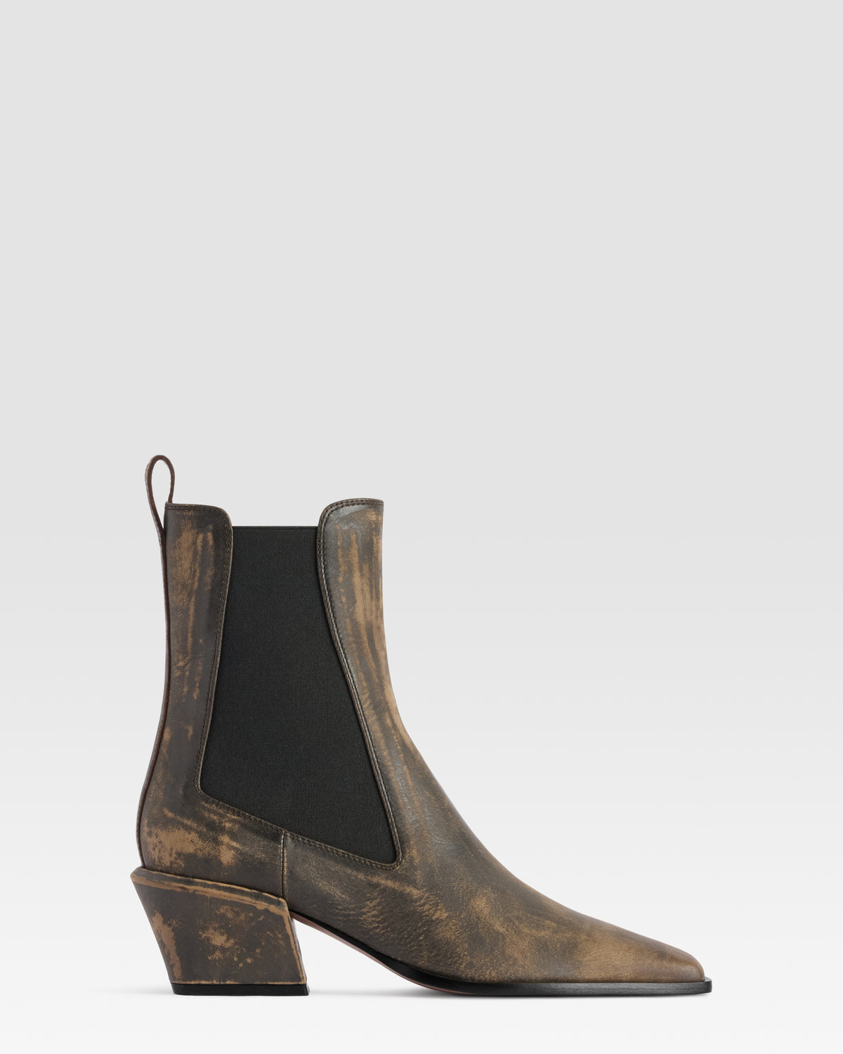 STIVALETTO IN PELLE EFFETTO VINTAGE