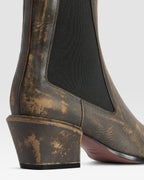 VINTAGE-EFFECT LEATHER ANKLE BOOT