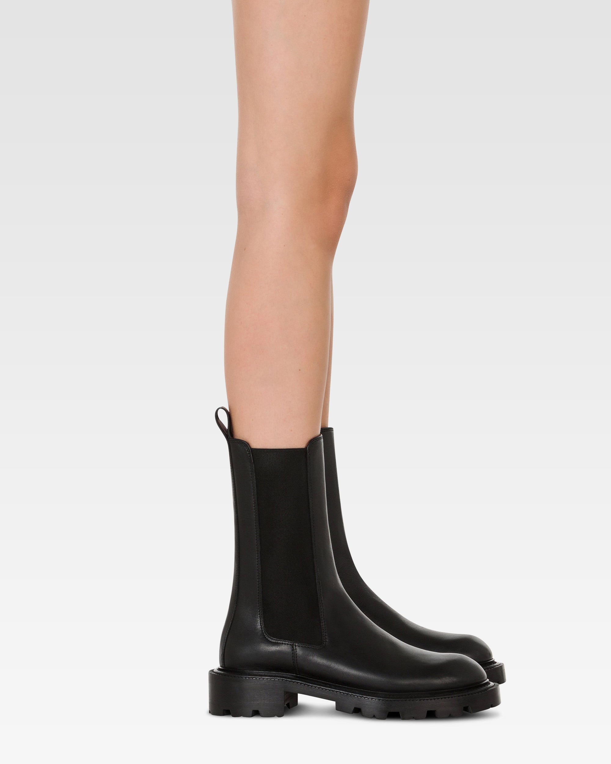 Stivali in pelle nera
