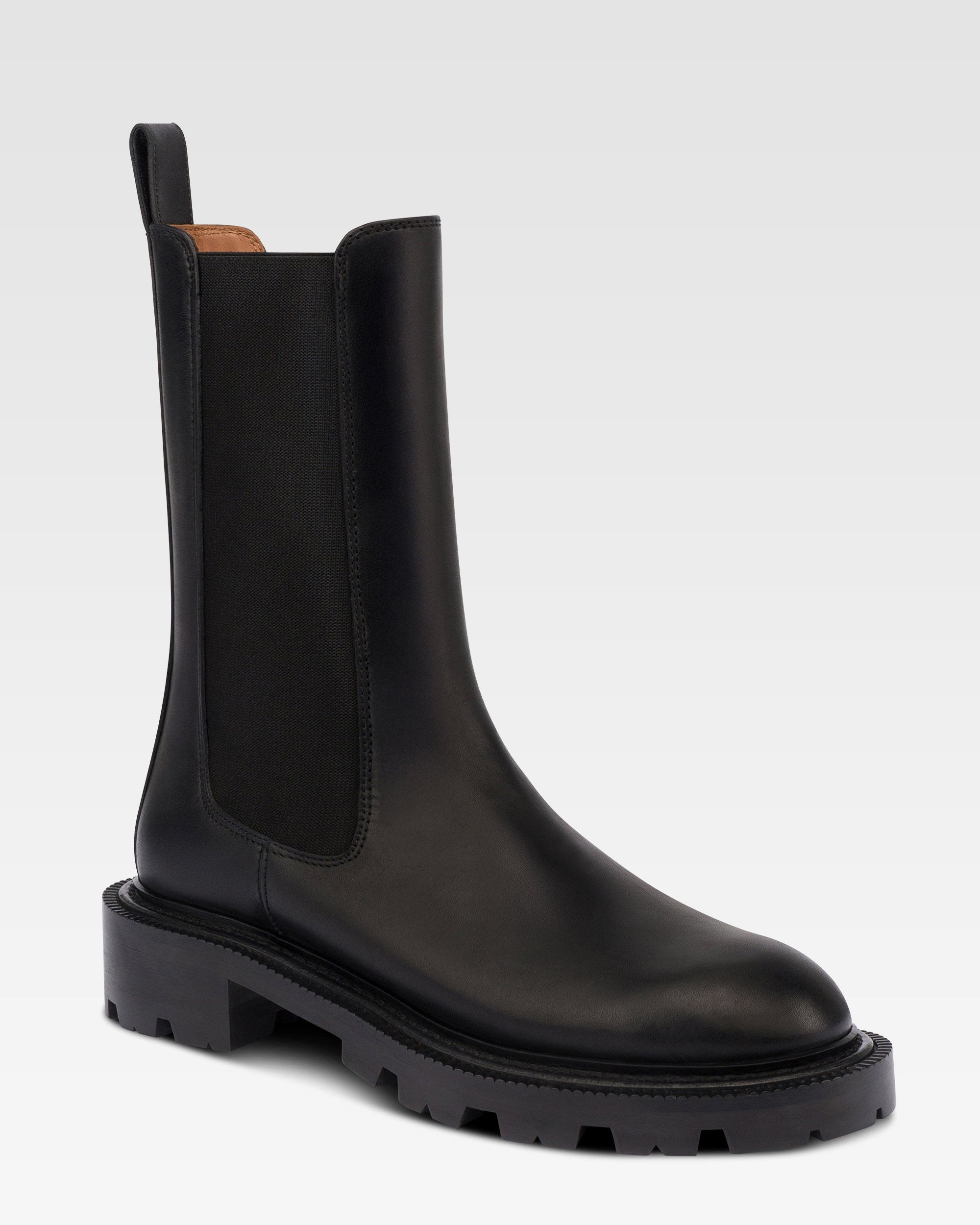 Stivali in pelle nera