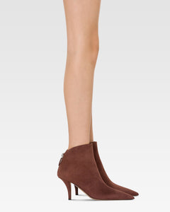 Stiefeletten aus mahagonifarbenem Veloursleder