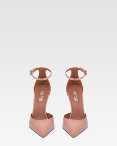 Ankle-strap pumps in dark phard patent leather