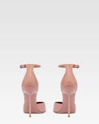 Ankle-strap pumps in dark phard patent leather