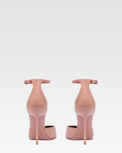 Ankle-strap pumps in dark phard patent leather