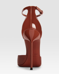 Ankle-strap pumps in desert rose patent leather