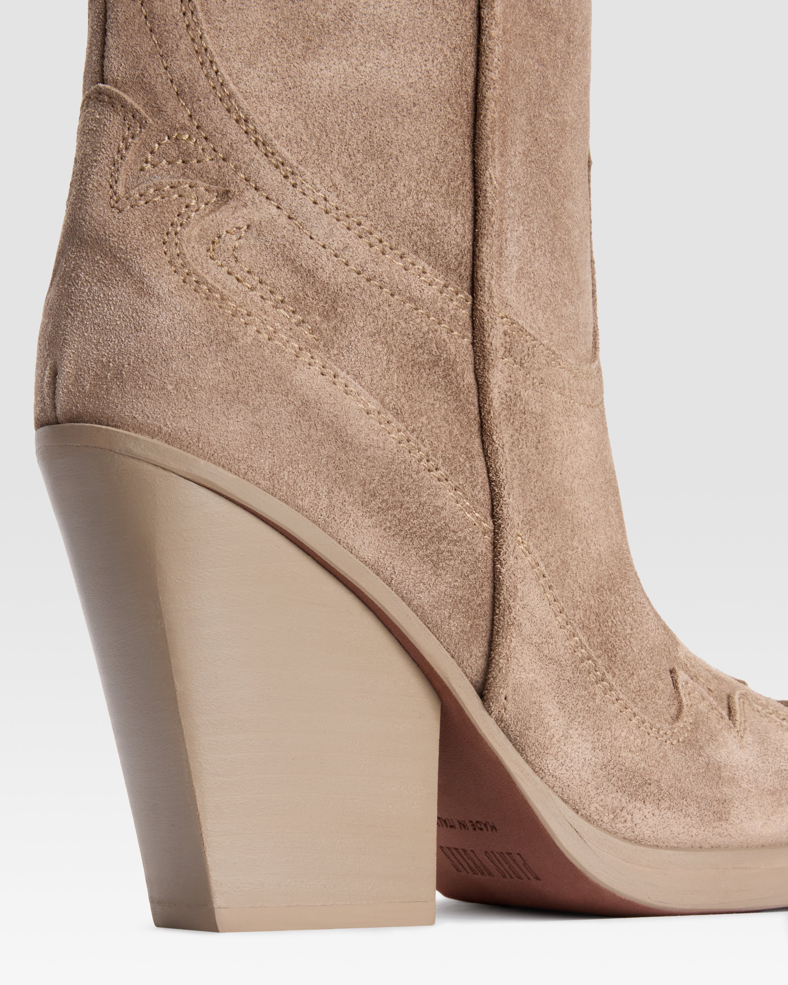 STIVALE TEXANO IN PELLE SCAMOSCIATA