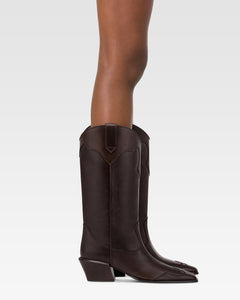 Stivali in pelle ebano