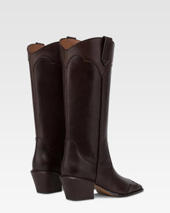 Stivali in pelle ebano